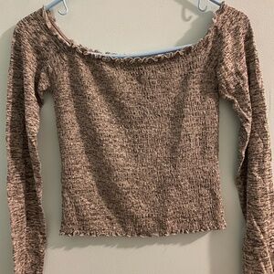 Long Sleeve Cropped Heather Gray Shirt